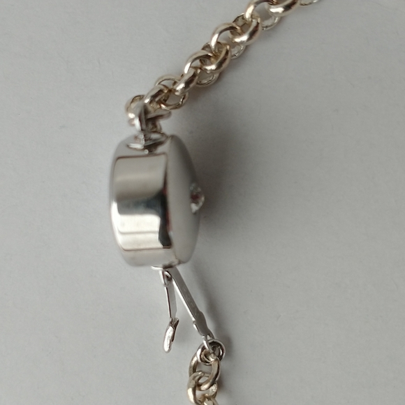 Red glass heart bracelet, women's, sz 7 1/4 - Picture 4 of 7